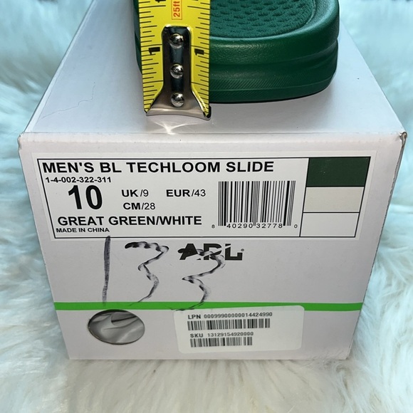🆕 APL Men’s Big Logo Techloom Slide in Great Green/White Size 10 UNISEX - Picture 8 of 10